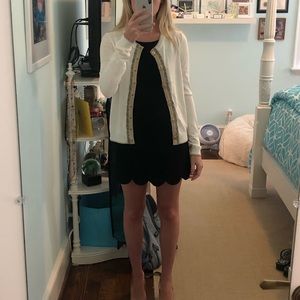 Escada embellished beaded white sweater